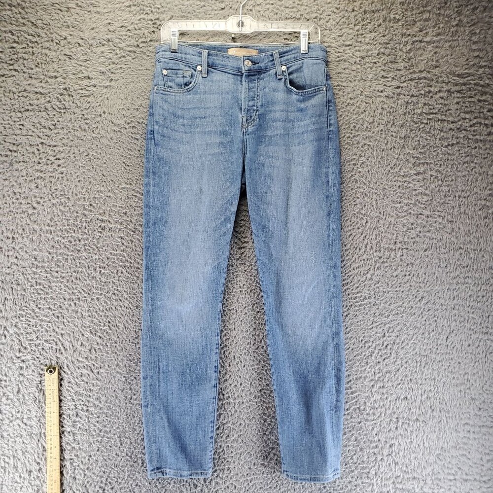 7 For All Mankind Jeans Womens 26 Blue Josefina Luxe Vintage Button Fly Ankle